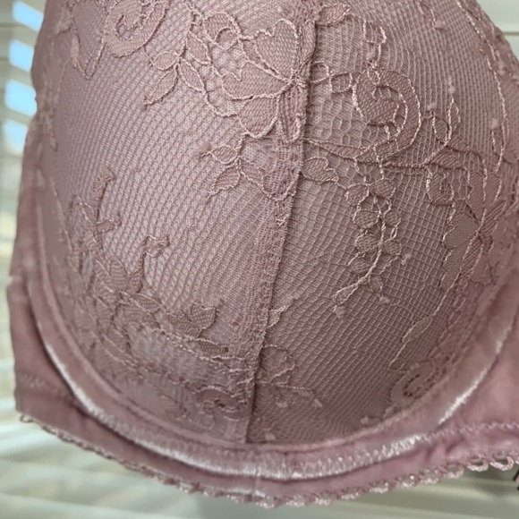 Victoria's Secret Blush Pink Velvet/Lace Bra NWOT - Picture 4 of 11